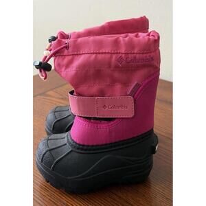 Columbia Boots Toddler 6 Powderbug Waterproof Snow Pink Mid Calf YV5313-652